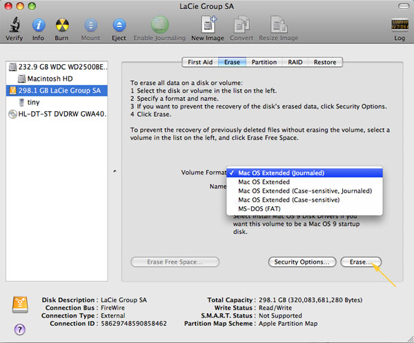 how to reformat macbook pro harddrive